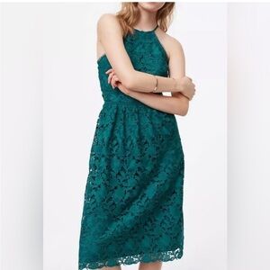 LOFT Turquoise Lace Midi Dress